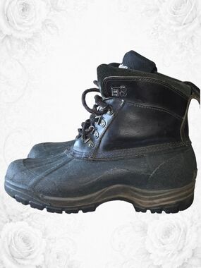 Explorer Men's 10 Black Leather Thinsulate Insulated Duck Winter Snow Boot